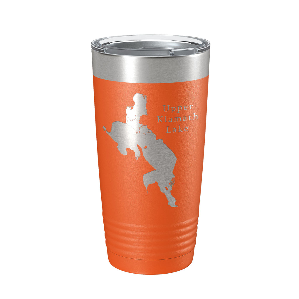 Upper Klamath Lake Map Tumbler Travel Mug Insulated Laser Engraved Coffee Cup Oregon 20 oz
