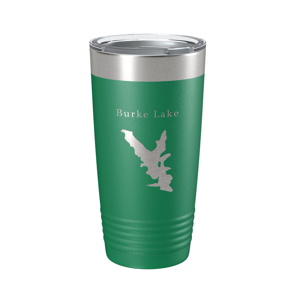 Burke Lake Map Tumbler Travel Mug Insulated Laser Engraved Coffee Cup Virginia 20 oz