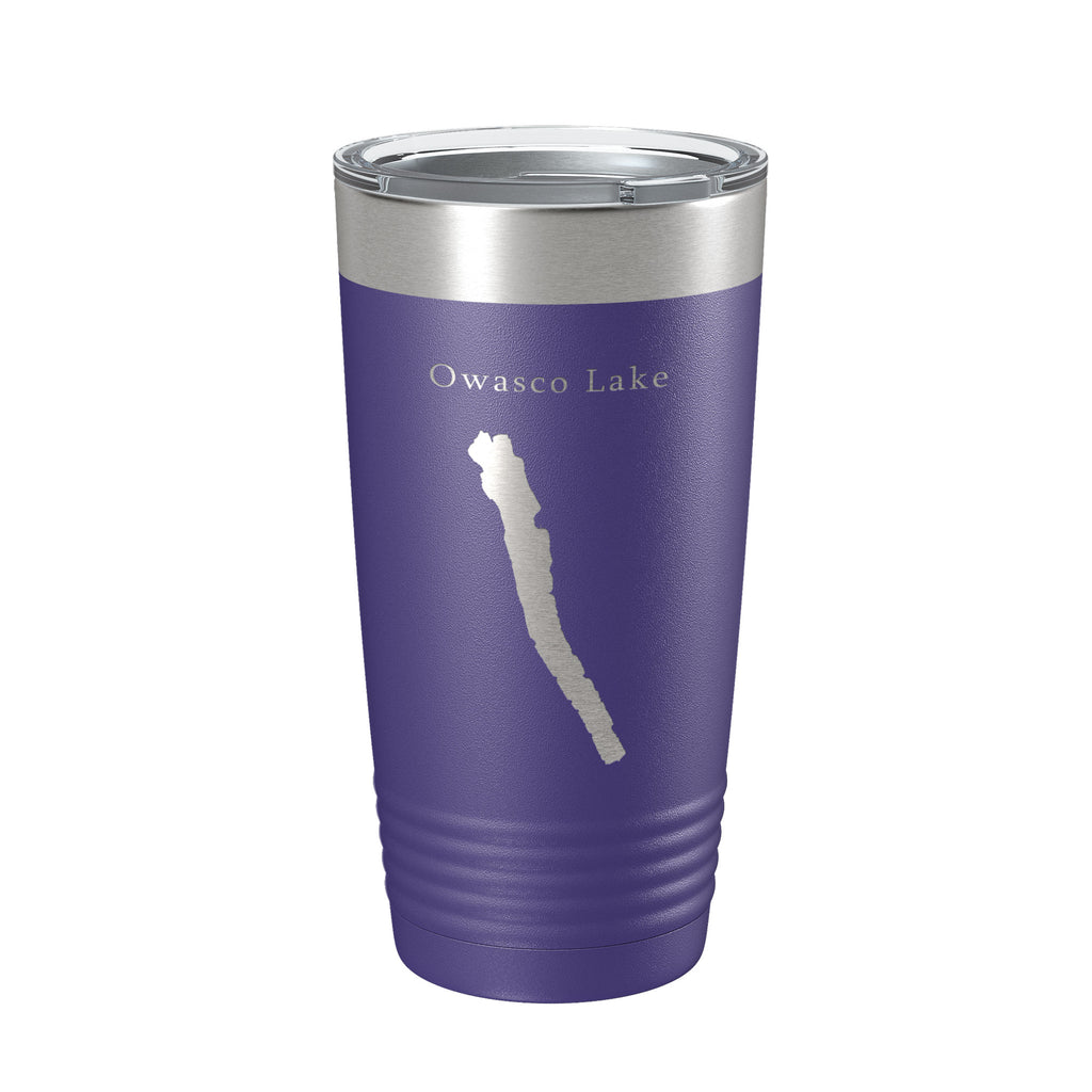 Owasco Lake Map Tumbler Travel Mug Insulated Laser Engraved Coffee Cup New York 20 oz