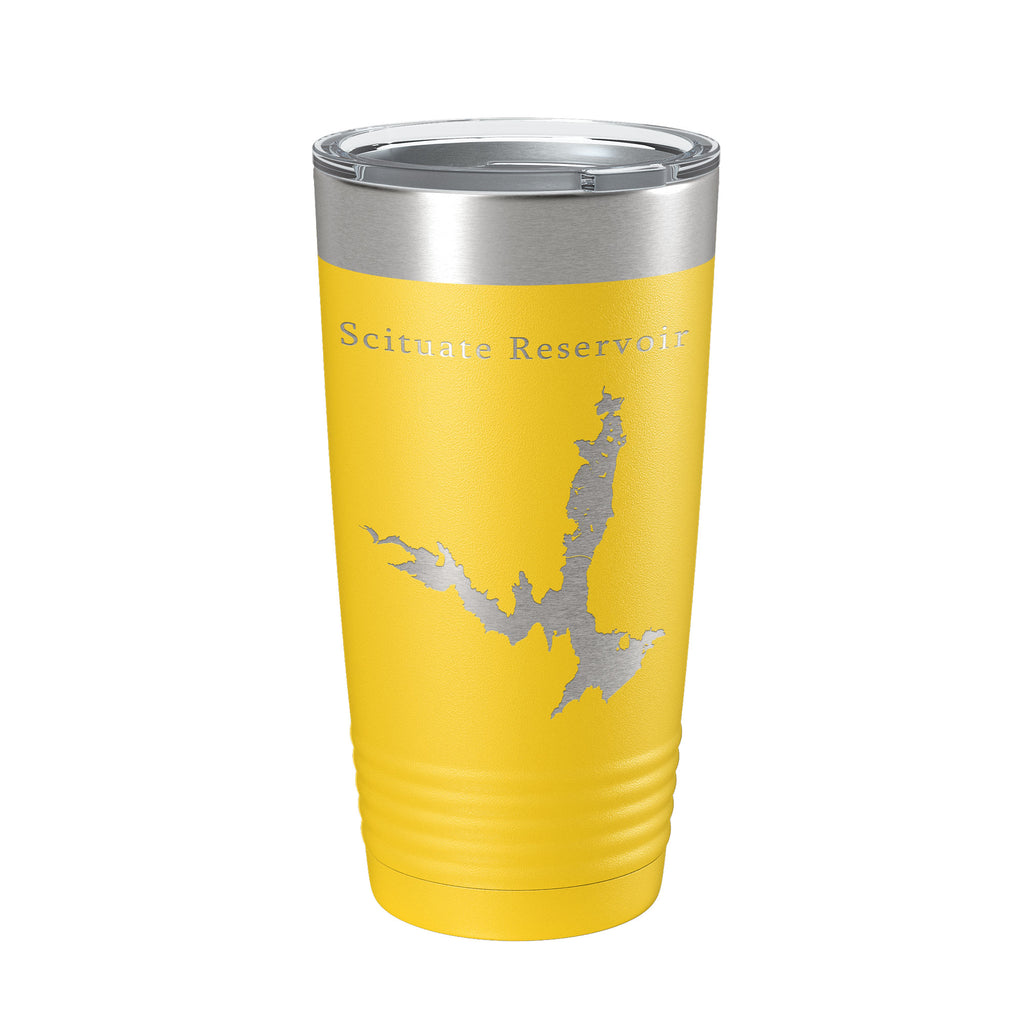 Scituate Reservoir Tumbler Lake Map Travel Mug Insulated Laser Engraved Coffee Cup Providence Rhode Island 20 oz