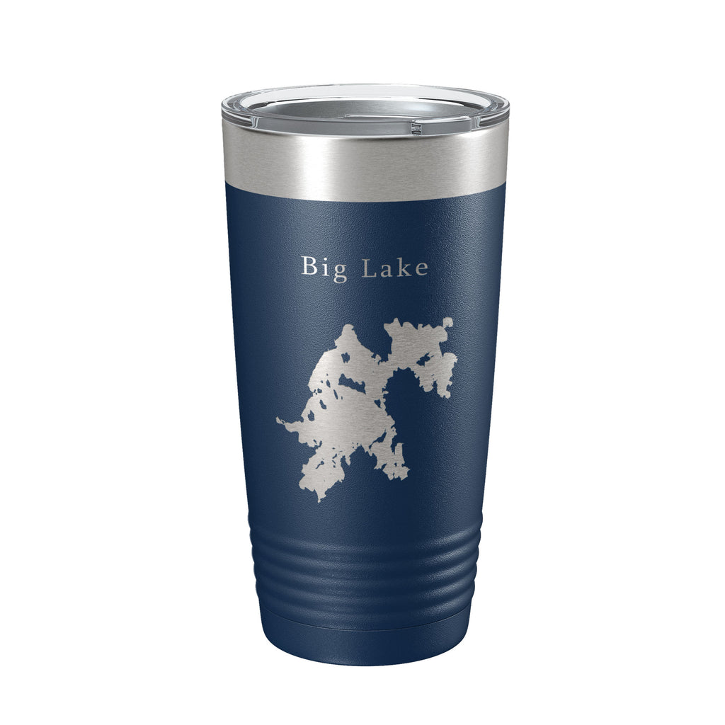 Big Lake Map Tumbler Travel Mug Insulated Laser Engraved Coffee Cup Maine 20 oz