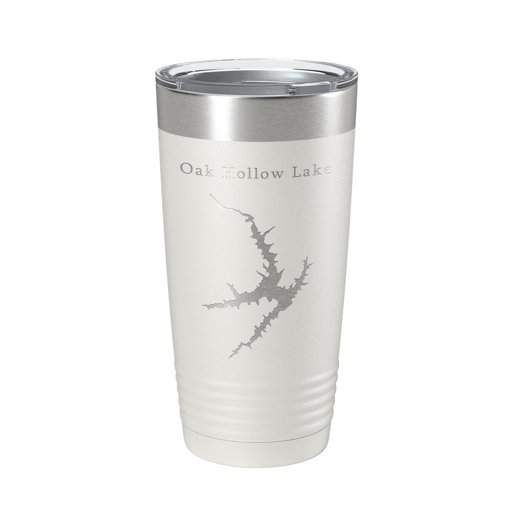 Oak Hollow Lake Map Tumbler Travel Mug Insulated Laser Engraved Coffee Cup High Point North Carolina 20 oz