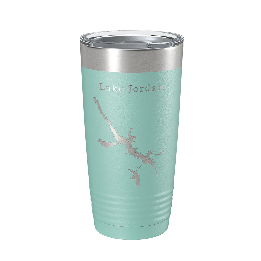 Lake Jordan Map Tumbler Travel Mug Insulated Laser Engraved Coffee Cup Alabama 20 oz