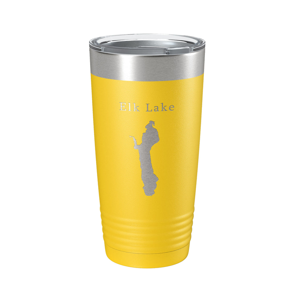 Elk Lake Map Tumbler Travel Mug Insulated Laser Engraved Coffee Cup Michigan 20 oz