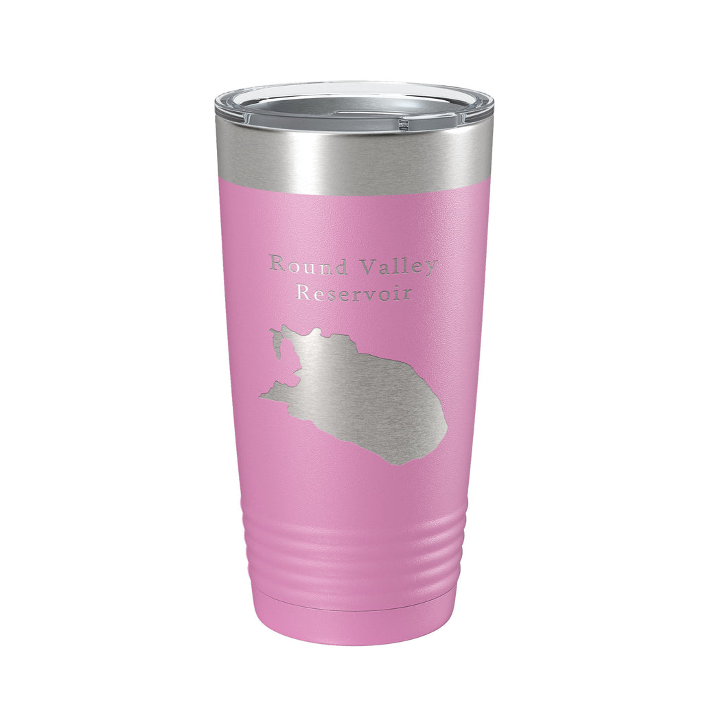 Round Valley Reservoir Tumbler Lake Map Travel Mug Insulated Laser Engraved Coffee Cup New Jersey 20 oz
