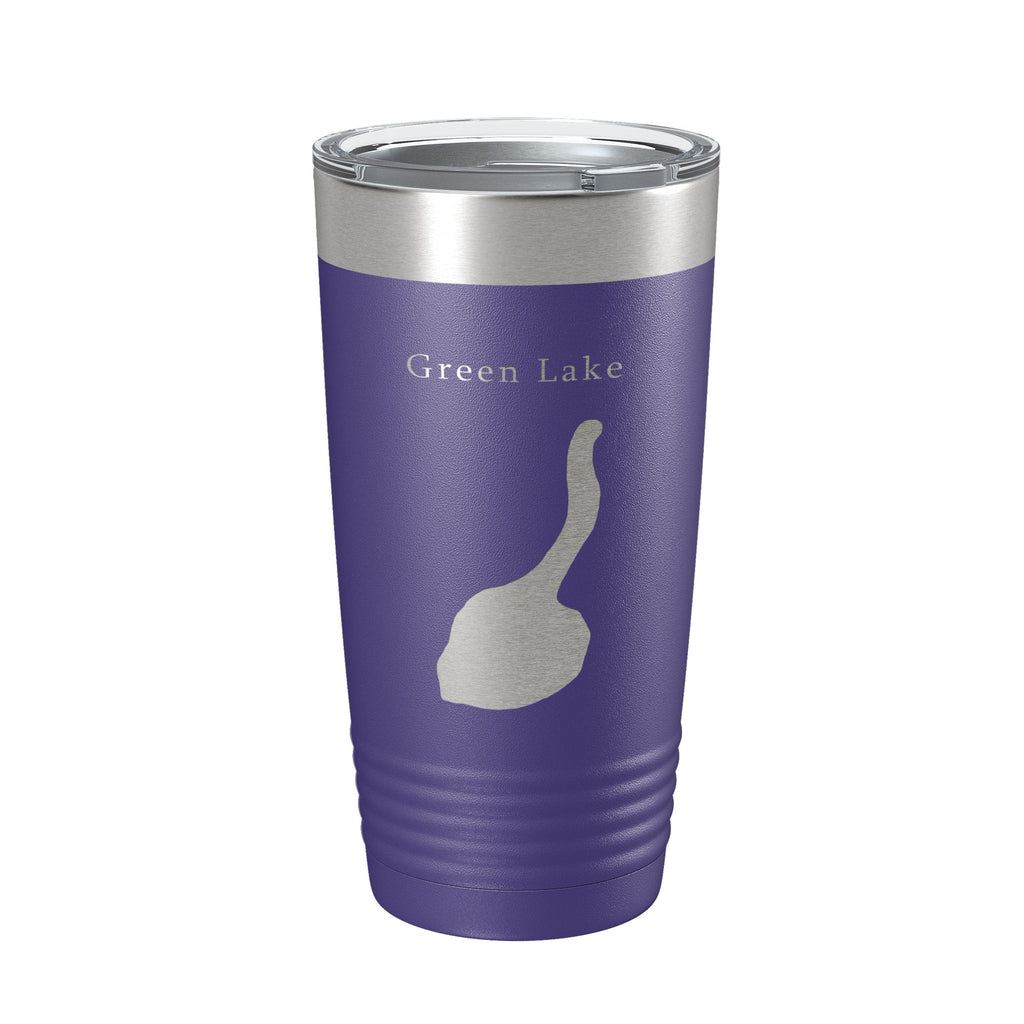 Green Lake Map Tumbler Travel Mug Insulated Laser Engraved Coffee Cup New York 20 oz