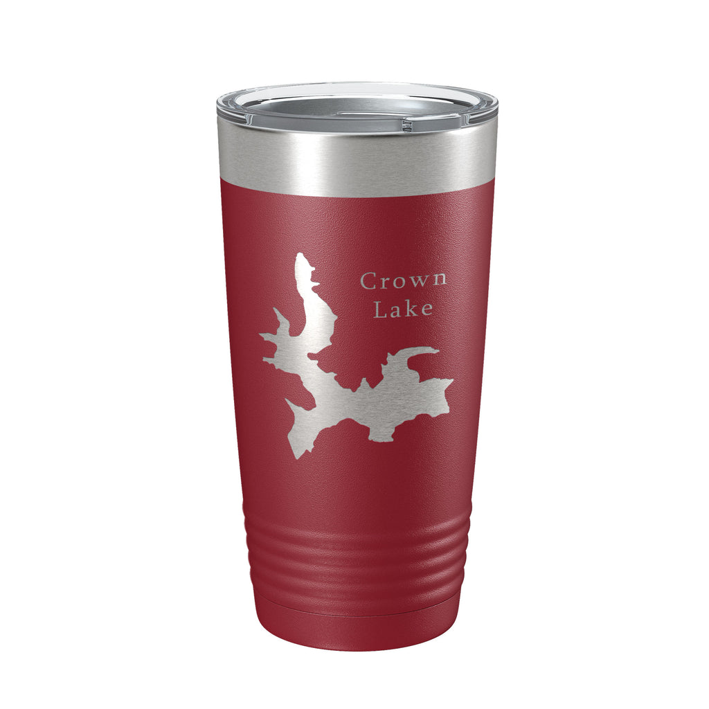 Crown Lake Map Tumbler Travel Mug Insulated Laser Engraved Coffee Cup Arkansas 20 oz
