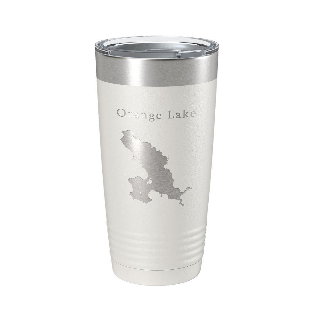 Orange Lake Map Tumbler Travel Mug Insulated Laser Engraved Coffee Cup Florida 20 oz