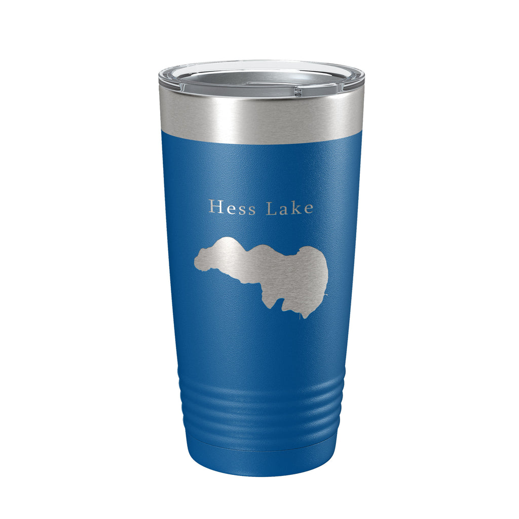 Hess Lake Map Tumbler Travel Mug Insulated Laser Engraved Coffee Cup Michigan 20 oz