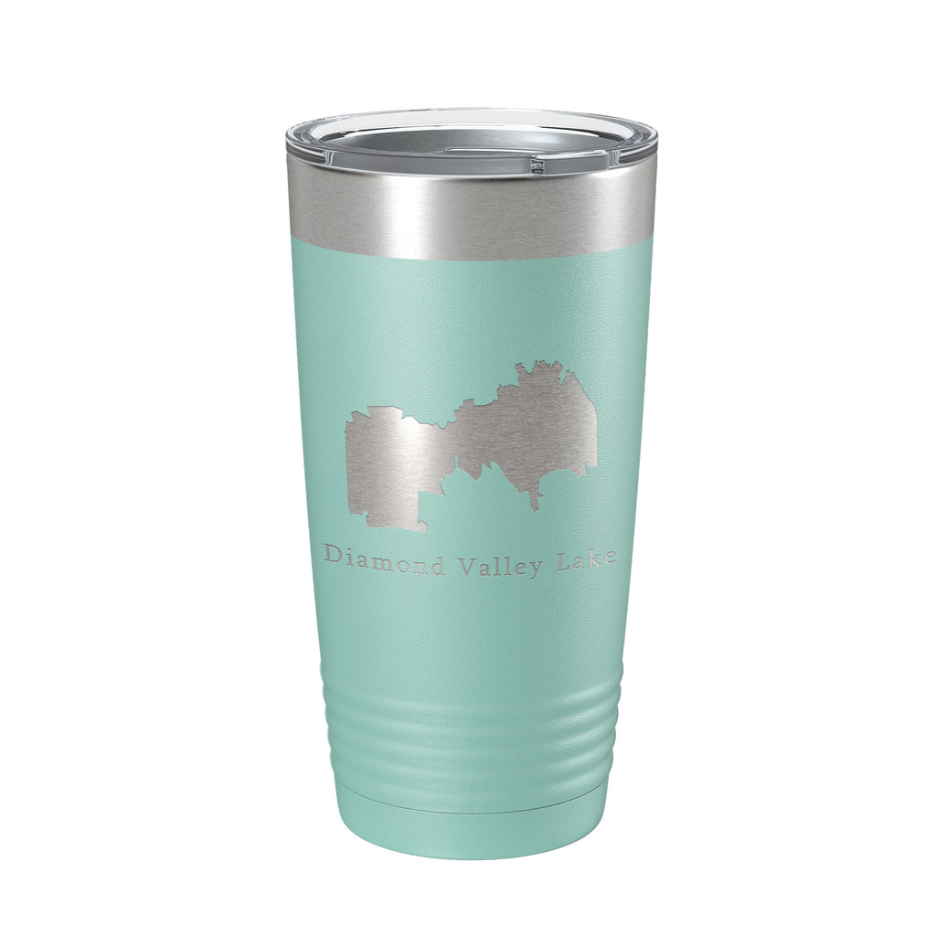 Diamond Valley Lake Map Tumbler Travel Mug Insulated Laser Engraved Coffee Cup California 20 oz
