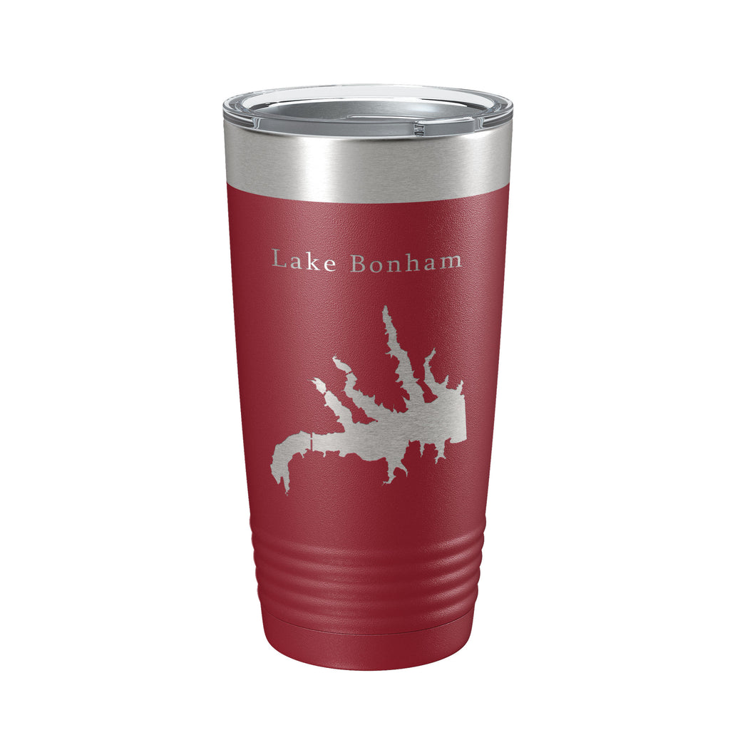 Lake Bonham Map Tumbler Travel Mug Insulated Laser Engraved Coffee Cup Texas 20 oz