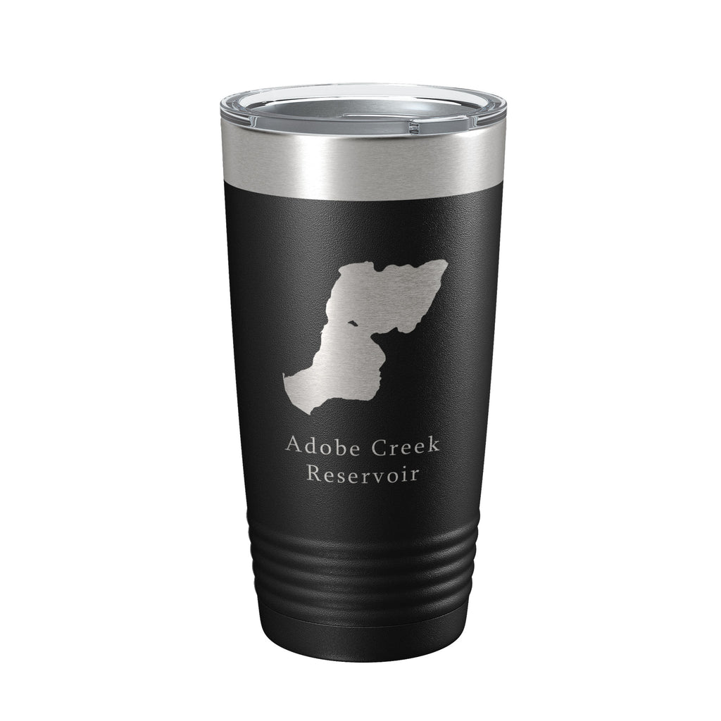 Adobe Creek Reservoir Tumbler Lake Map Travel Mug Insulated Laser Engraved Coffee Cup Colorado 20 oz