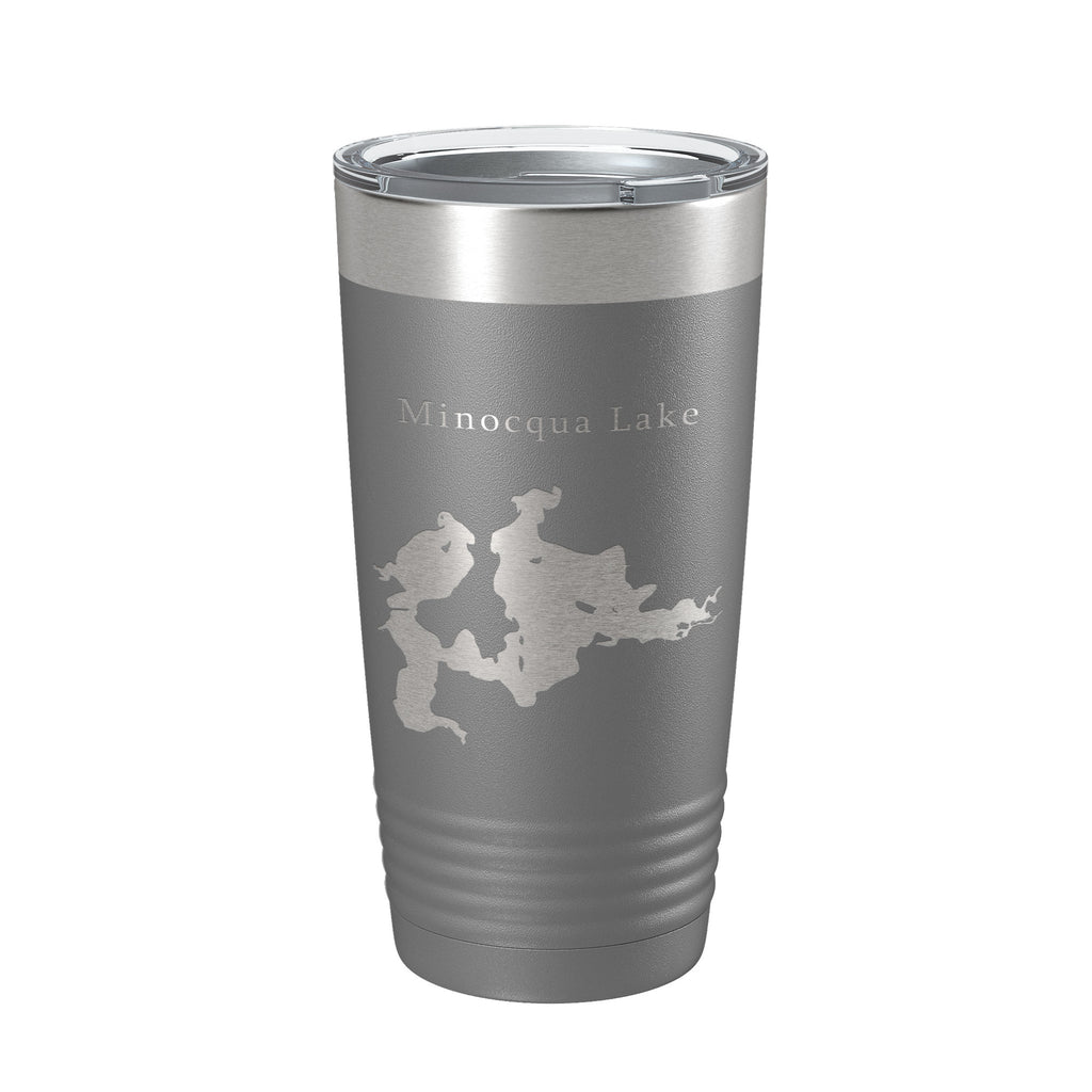 Minocqua Lake Map Tumbler Travel Mug Insulated Laser Engraved Coffee Cup Wisconsin 20 oz
