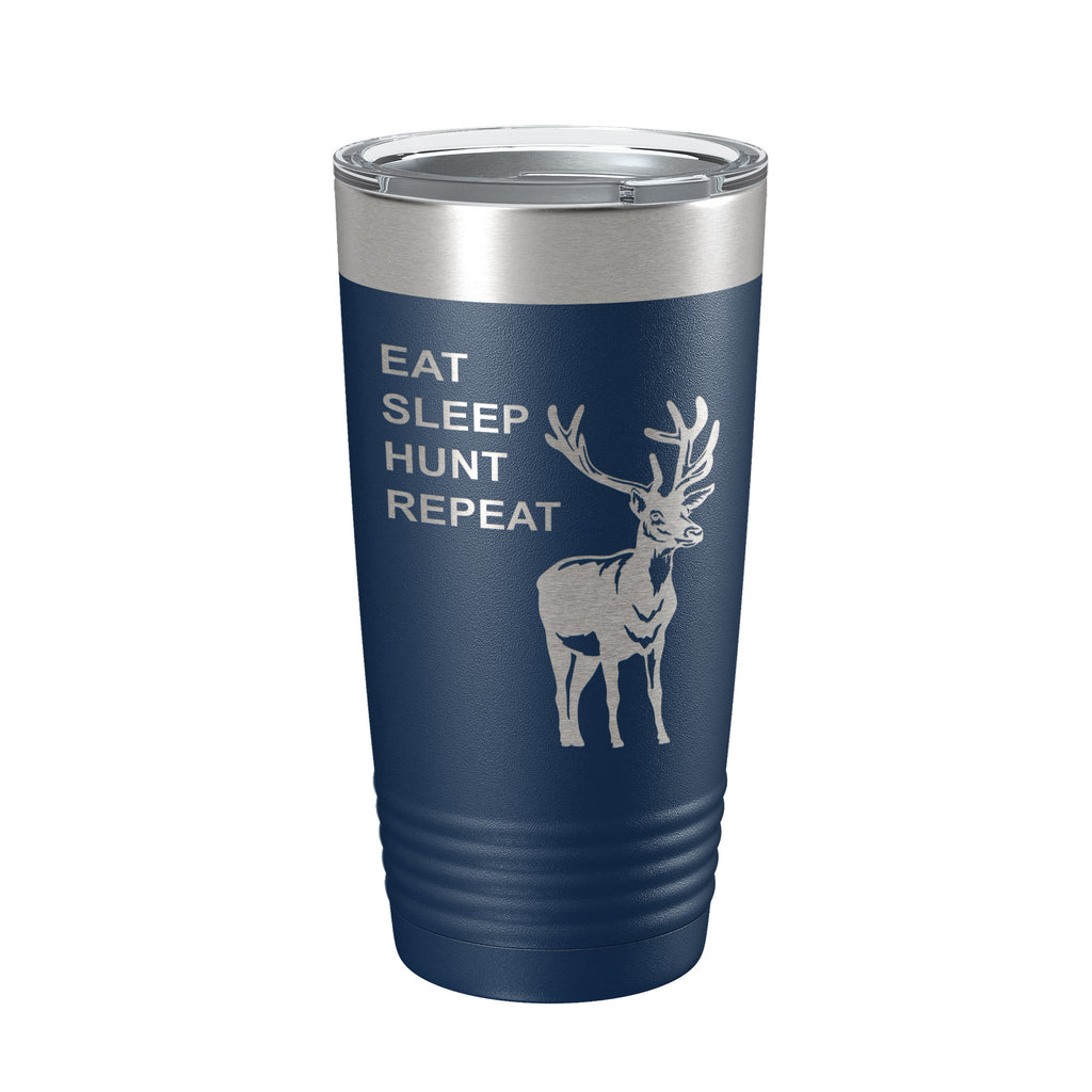 Deer Hunter Tumbler Eat Sleep Hunt Repeat Travel Mug Deer Hunting Insulated Laser Engraved Coffee Cup Gift 20 oz