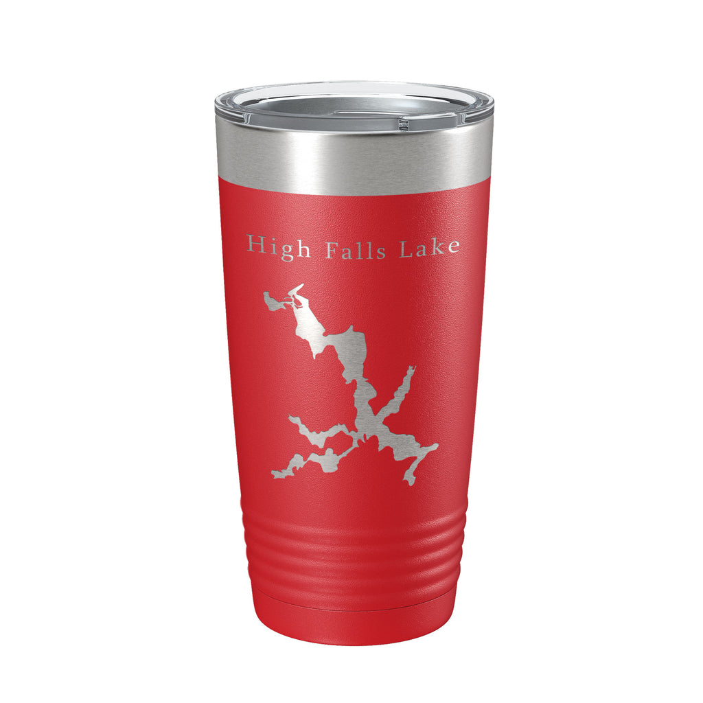 High Falls Lake Map Tumbler Travel Mug Insulated Laser Engraved Coffee Cup Georgia 20 oz