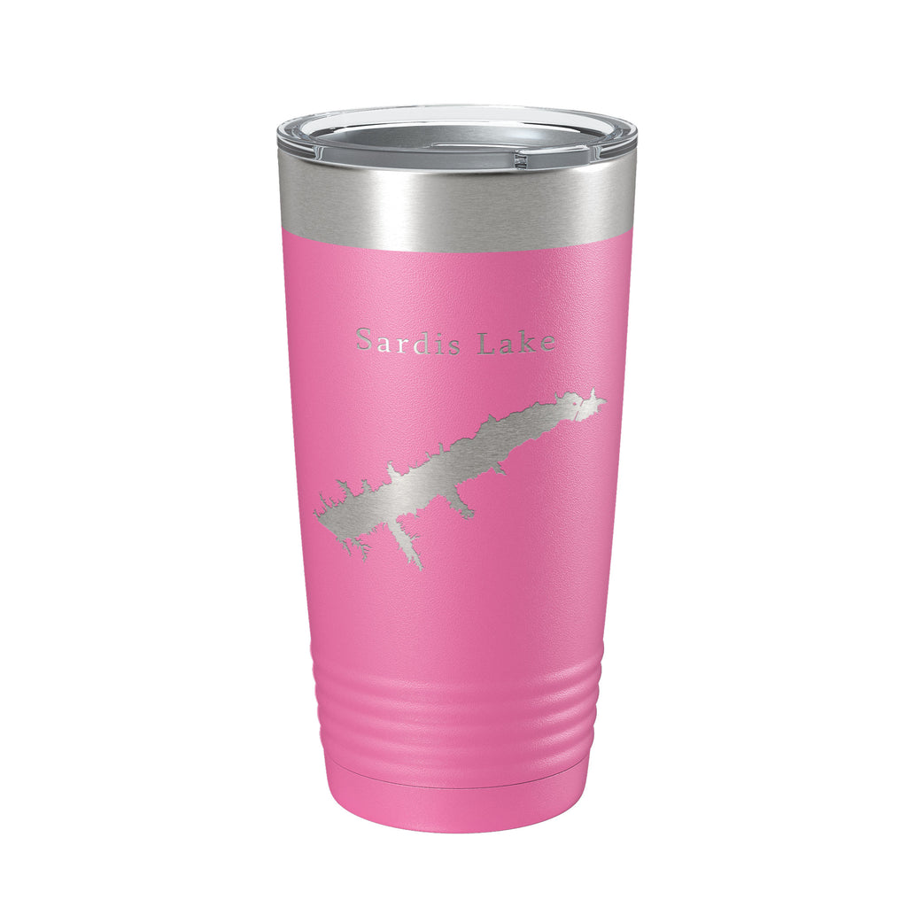 Sardis Lake Map Tumbler Travel Mug Insulated Laser Engraved Coffee Cup Mississippi 20 oz