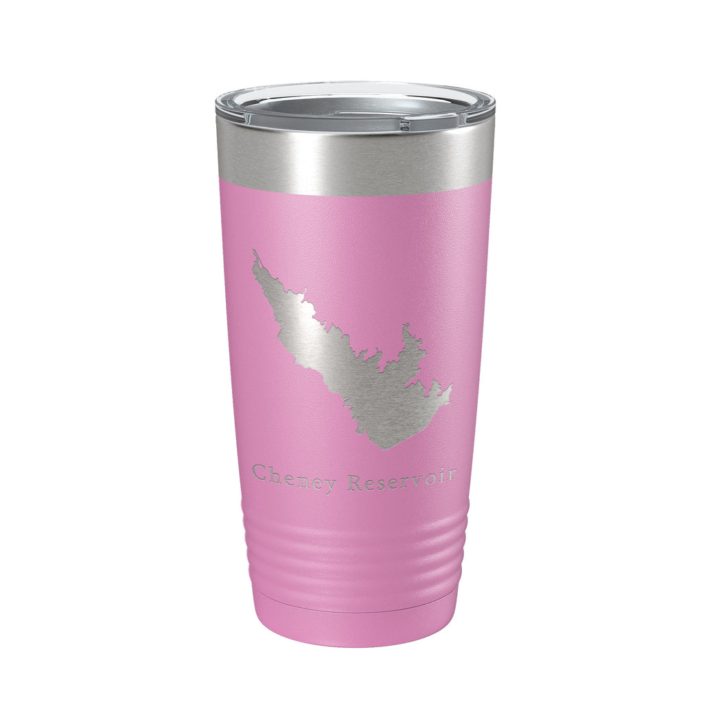 Cheney Reservoir Tumbler Lake Map Travel Mug Insulated Laser Engraved Coffee Cup Kansas 20 oz