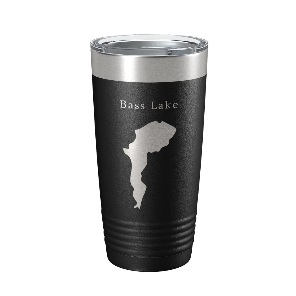 Bass Lake Map Tumbler Travel Mug Insulated Laser Engraved Coffee Cup North Carolina 20 oz