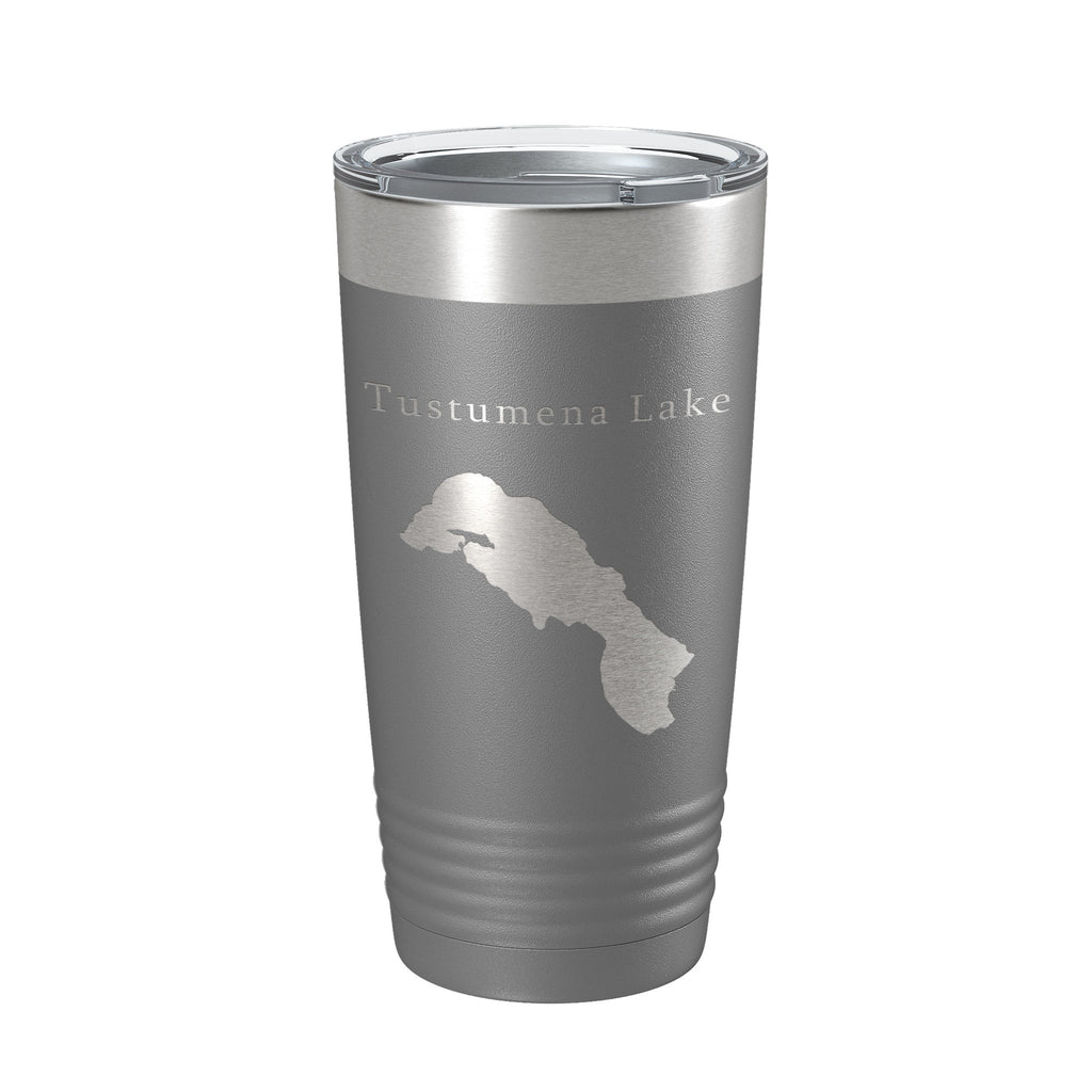 Tustumena Lake Map Tumbler Travel Mug Insulated Laser Engraved Coffee Cup Alaska 20 oz