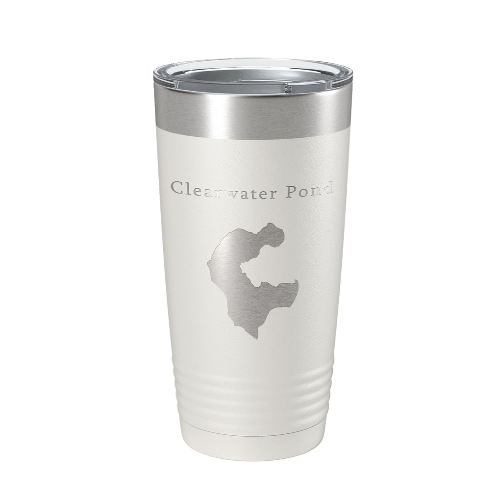 Clearwater Pond Lake Map Tumbler Travel Mug Insulated Laser Engraved Coffee Cup Maine 20 oz