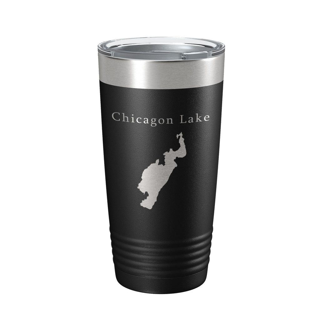 Chicagon Lake Map Tumbler Travel Mug Insulated Laser Engraved Coffee Cup Michigan 20 oz