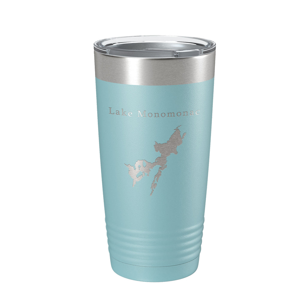 Lake Monomonac Map Tumbler Travel Mug Insulated Laser Engraved Coffee Cup Massachusetts New Hampshire 20 oz