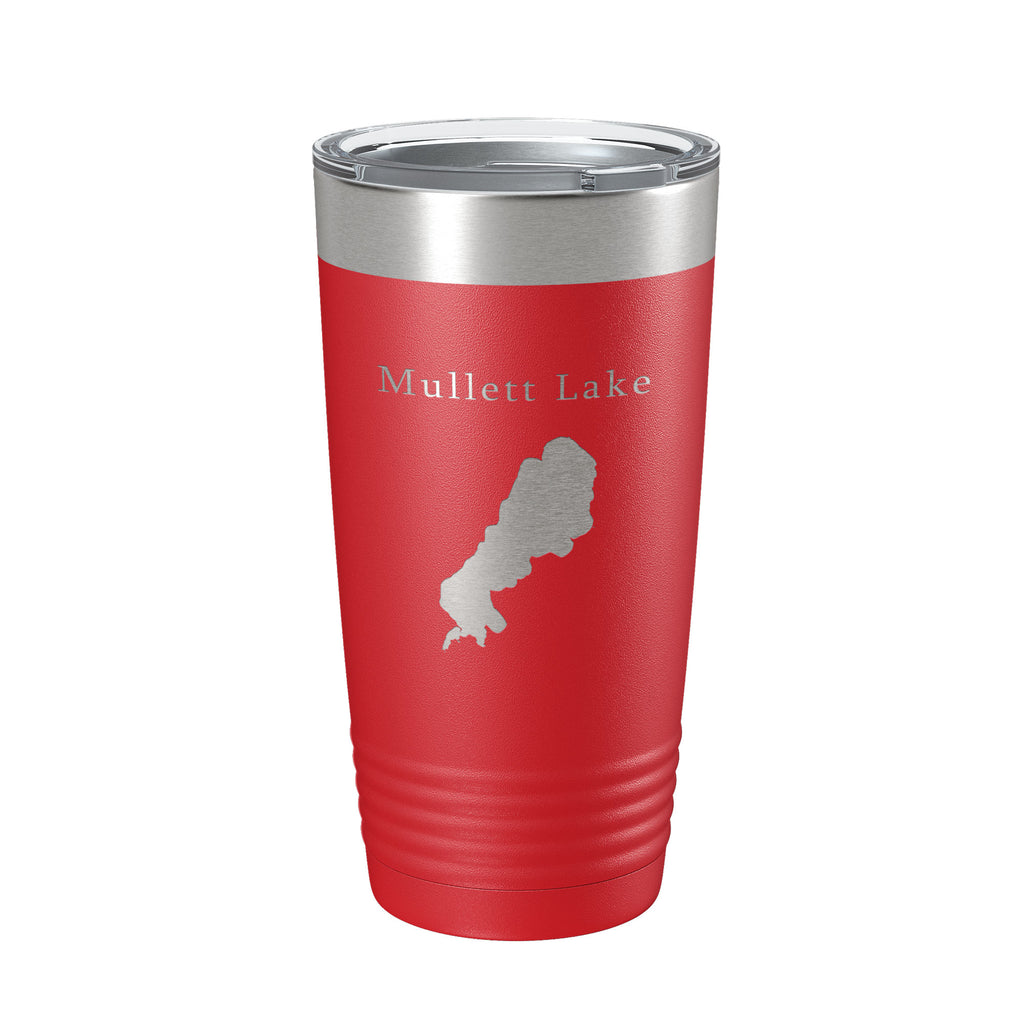 Mullett Lake Map Tumbler Travel Mug Insulated Laser Engraved Coffee Cup Michigan 20 oz