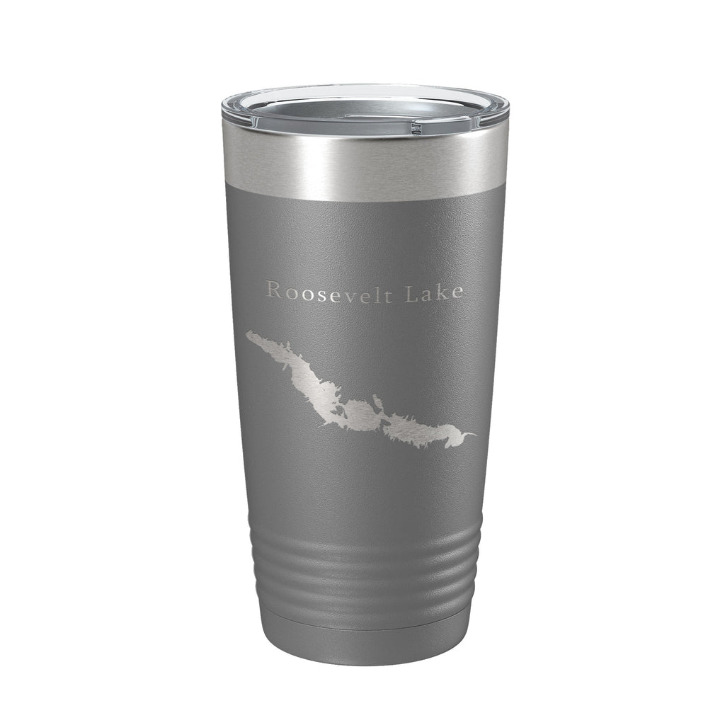 Theodore Roosevelt Lake Map Tumbler Travel Mug Insulated Laser Engraved Coffee Cup Arizona 20 oz