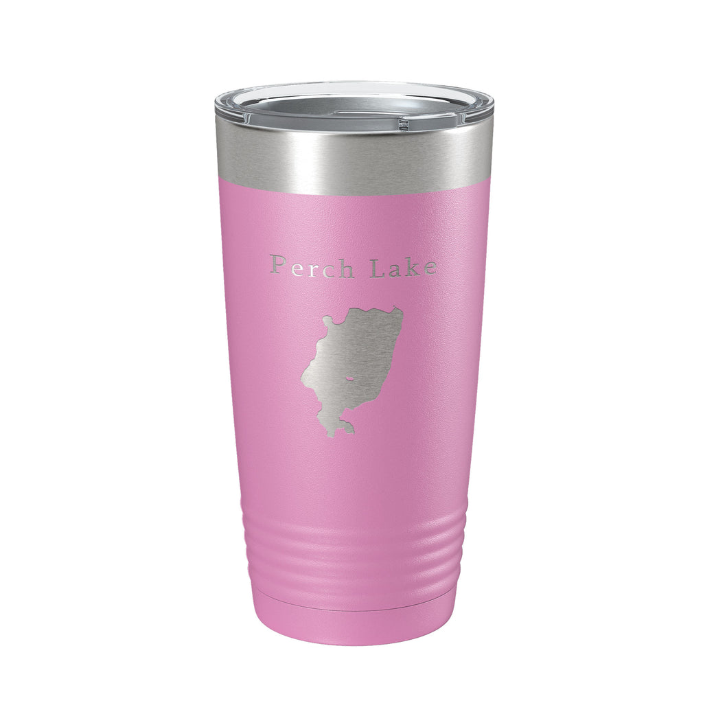 Perch Lake Map Tumbler Travel Mug Insulated Laser Engraved Coffee Cup Michigan 20 oz