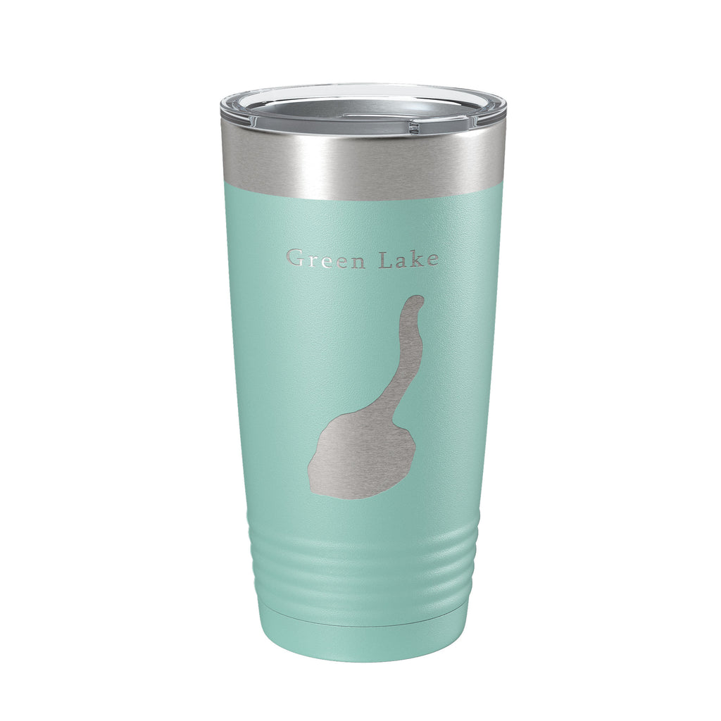 Green Lake Map Tumbler Travel Mug Insulated Laser Engraved Coffee Cup New York 20 oz