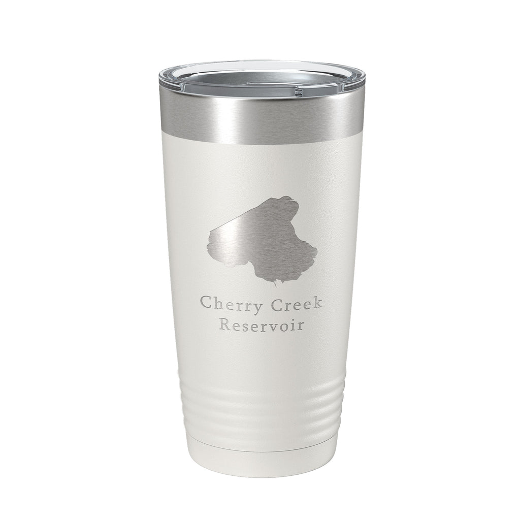 Cherry Creek Reservoir Tumbler Lake Map Travel Mug Insulated Laser Engraved Coffee Cup Colorado 20 oz