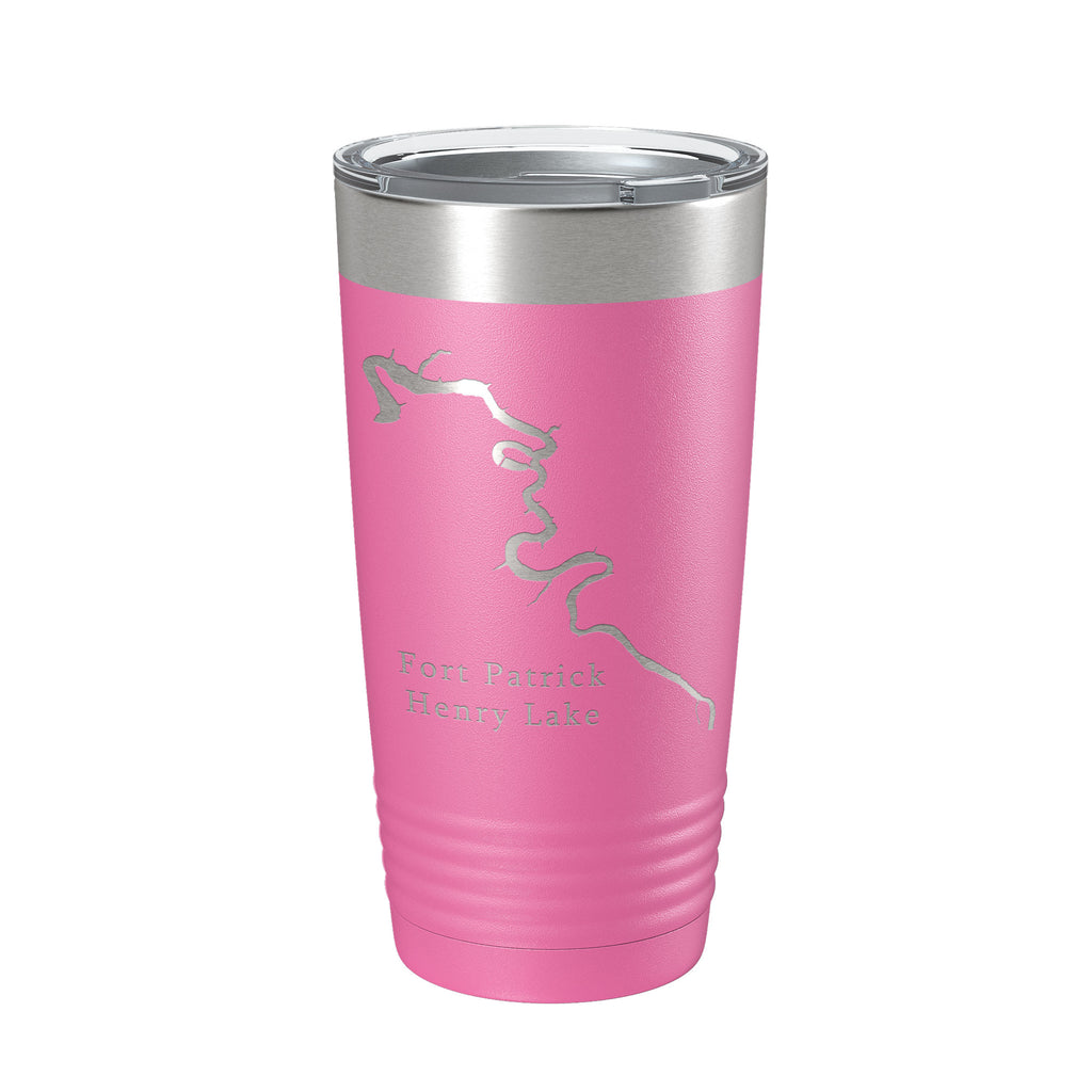 Fort Patrick Henry Lake Map Tumbler Travel Mug Insulated Laser Engraved Coffee Cup Tennessee 20 oz