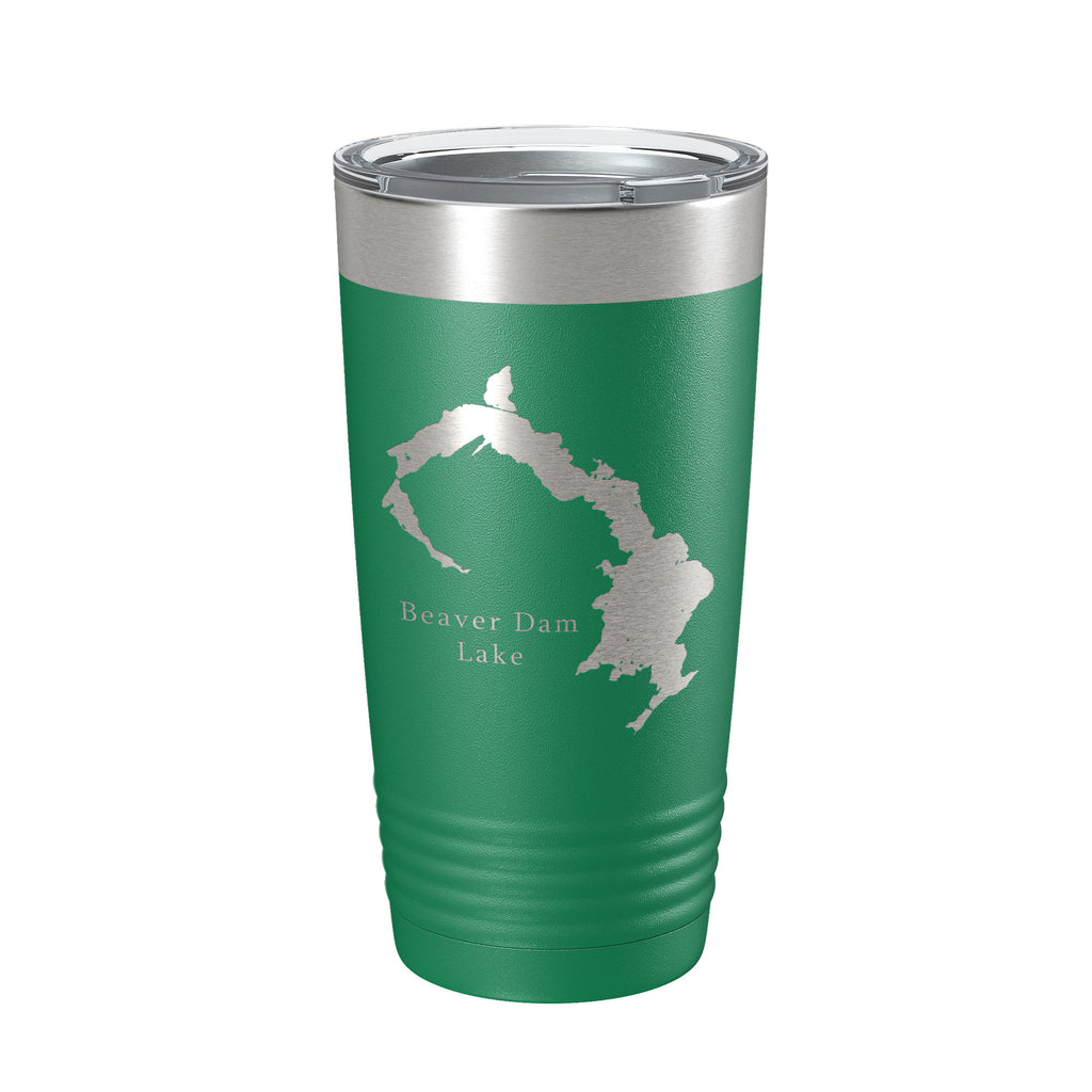Beaver Dam Lake Map Tumbler Travel Mug Insulated Laser Engraved Coffee Cup Wisconsin 20 oz