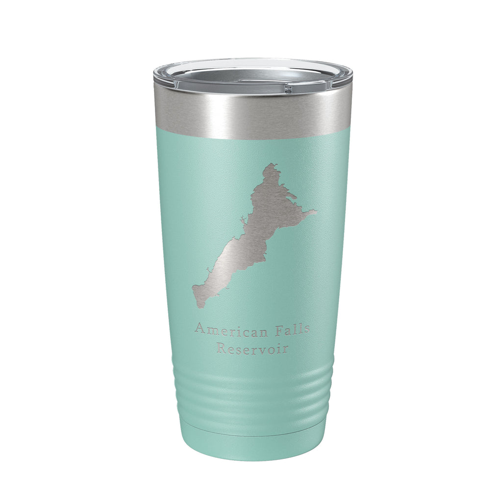 American Falls Reservoir Tumbler Lake Map Travel Mug Insulated Laser Engraved Coffee Cup Snake River Idaho 20 oz