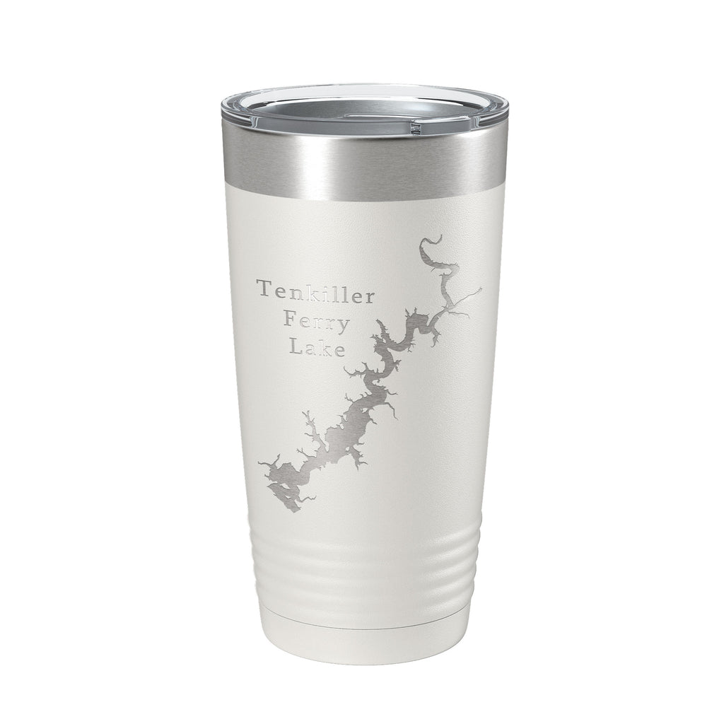Tenkiller Ferry Lake Map Tumbler Travel Mug Insulated Laser Engraved Coffee Cup Oklahoma 20 oz