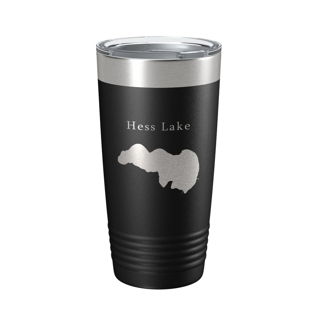 Hess Lake Map Tumbler Travel Mug Insulated Laser Engraved Coffee Cup Michigan 20 oz