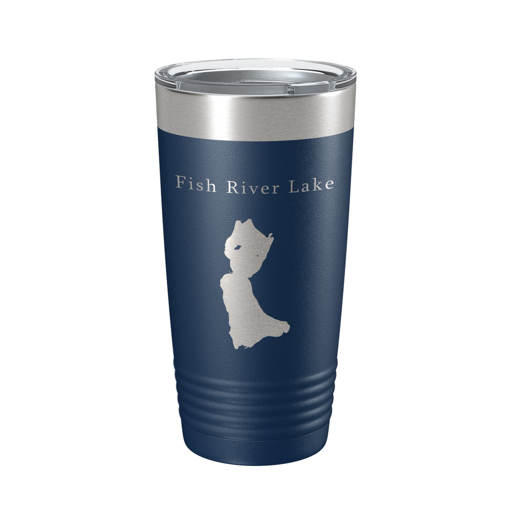 Fish River Lake Map Tumbler Travel Mug Insulated Laser Engraved Coffee Cup Maine 20 oz