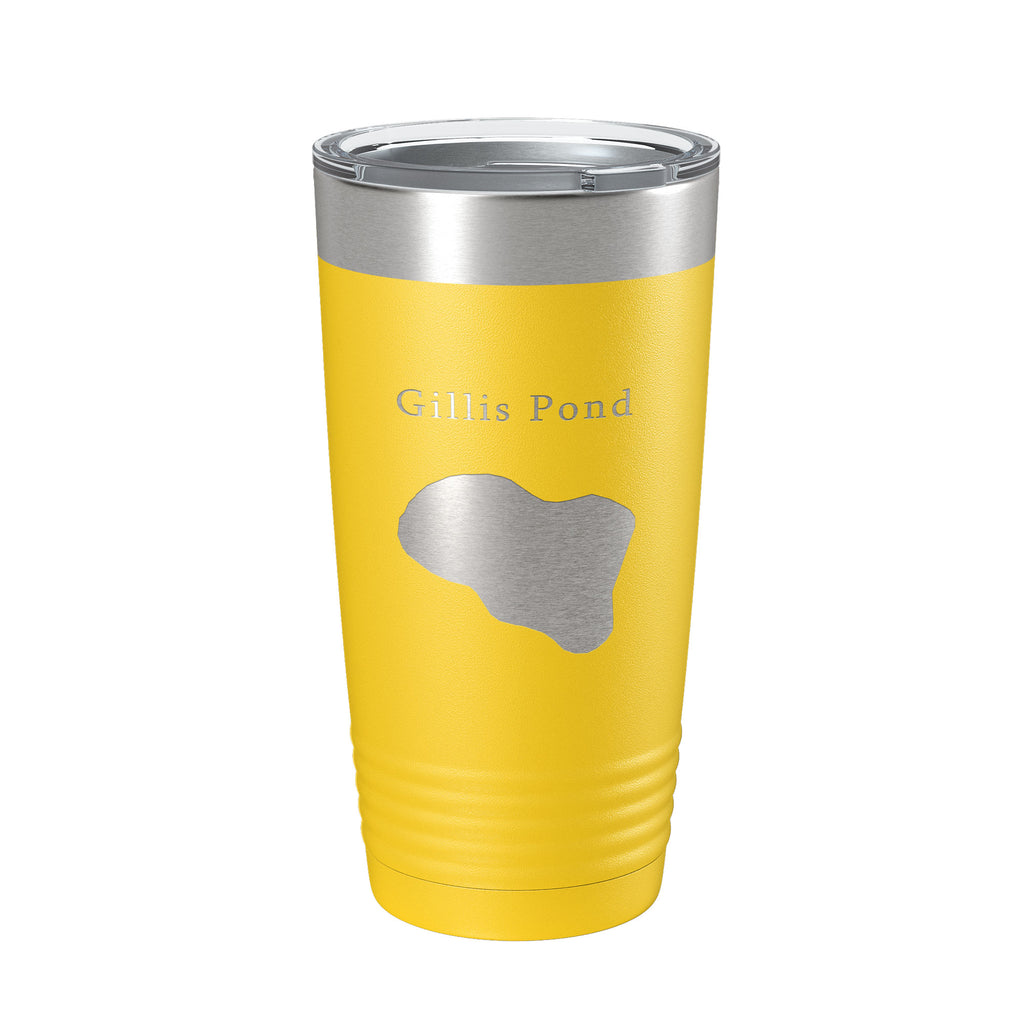 Gillis Pond Tumbler Lake Map Travel Mug Insulated Laser Engraved Coffee Cup Florida 20 oz