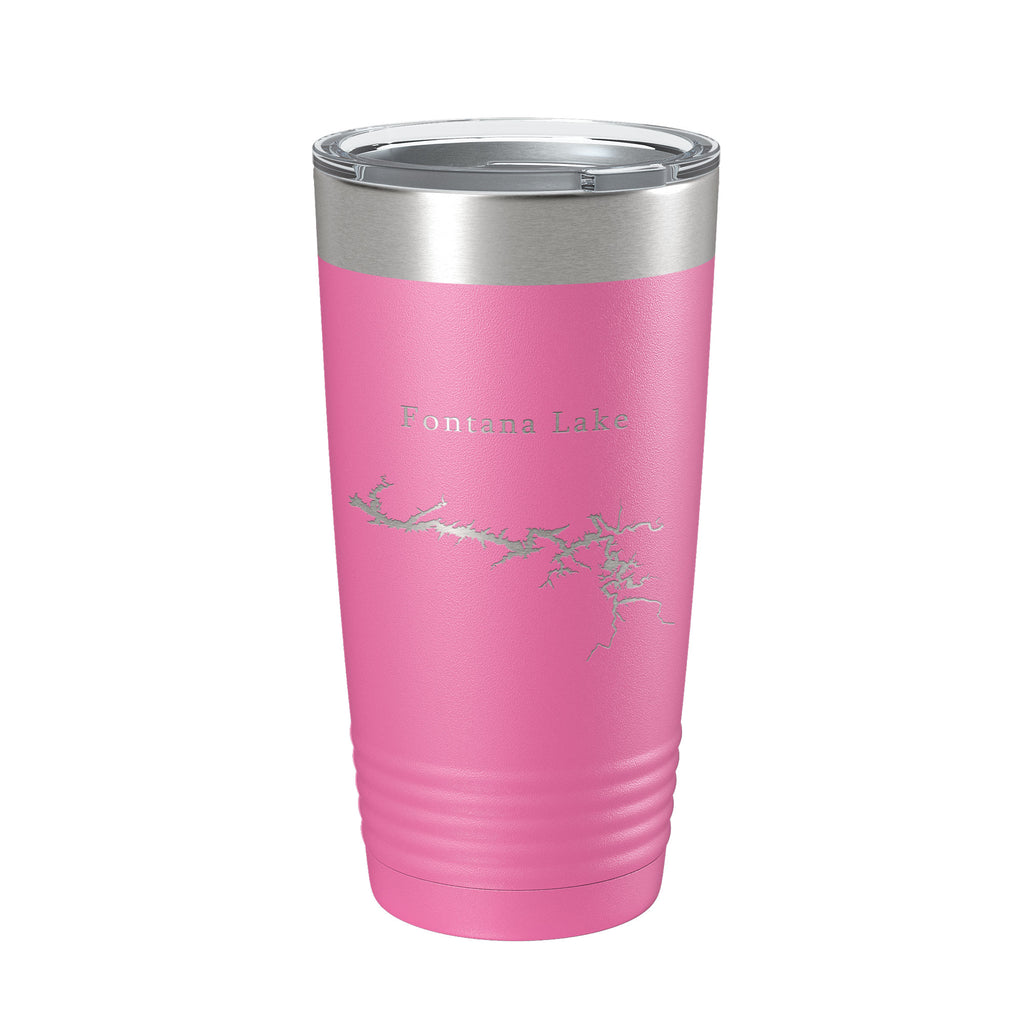 Fontana Lake Map Tumbler Travel Mug Insulated Laser Engraved Coffee Cup North Carolina 20 oz
