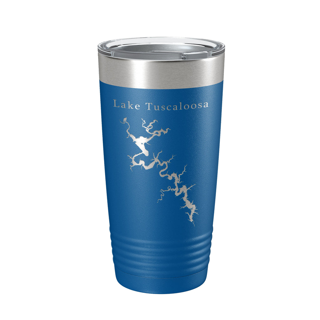 Lake Tuscaloosa Map Tumbler Travel Mug Insulated Laser Engraved Coffee Cup Alabama 20 oz