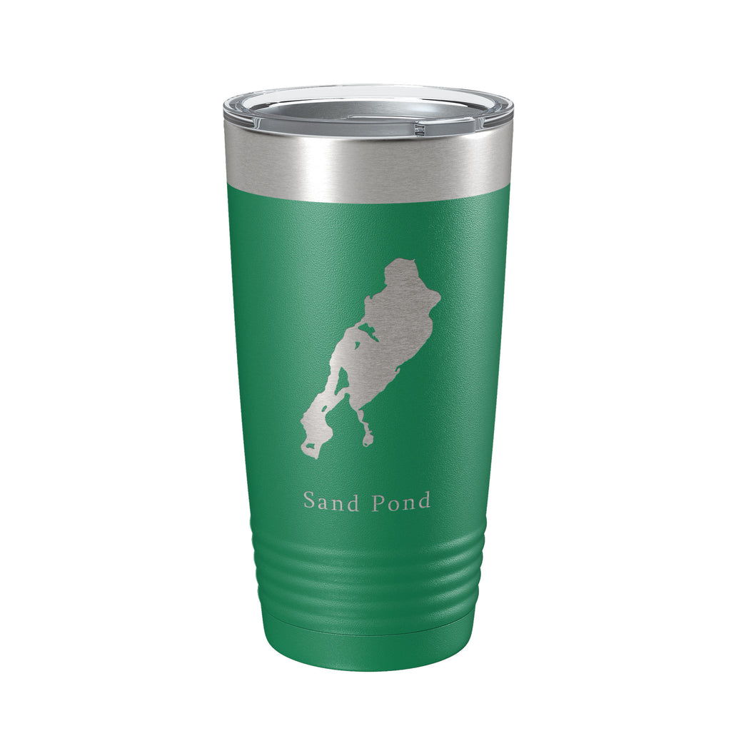 Sand Pond Tumbler Lake Map Travel Mug Insulated Laser Engraved Coffee Cup Maine 20 oz