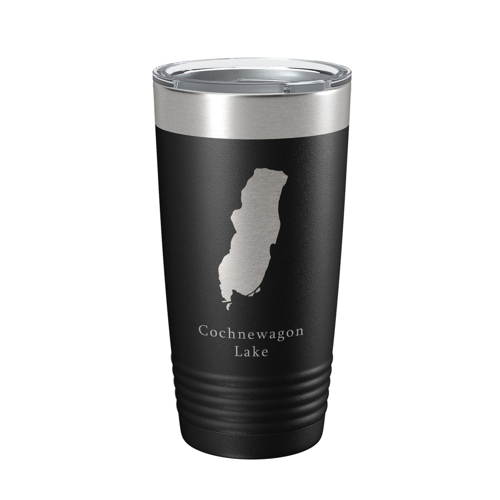 Cochnewagon Lake Pond Map Tumbler Travel Mug Insulated Laser Engraved Coffee Cup Maine 20 oz