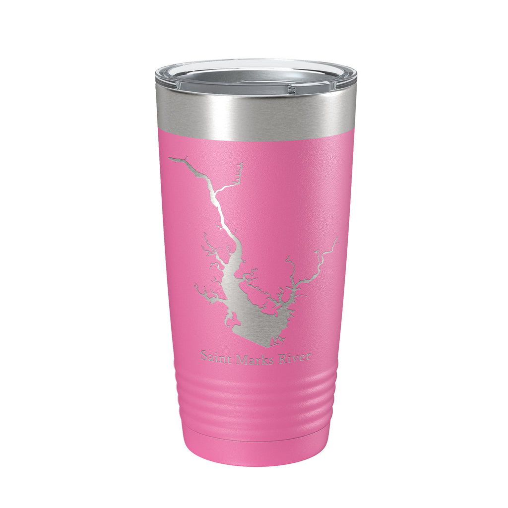 St. Marks River FL Map Tumbler Travel Mug Insulated Laser Engraved Coffee Cup Apalachee Bay Florida Saint 20 oz