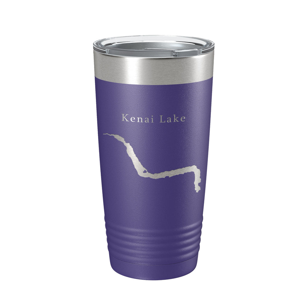 Kenai Lake Map Tumbler Travel Mug Insulated Laser Engraved Coffee Cup Alaska 20 oz