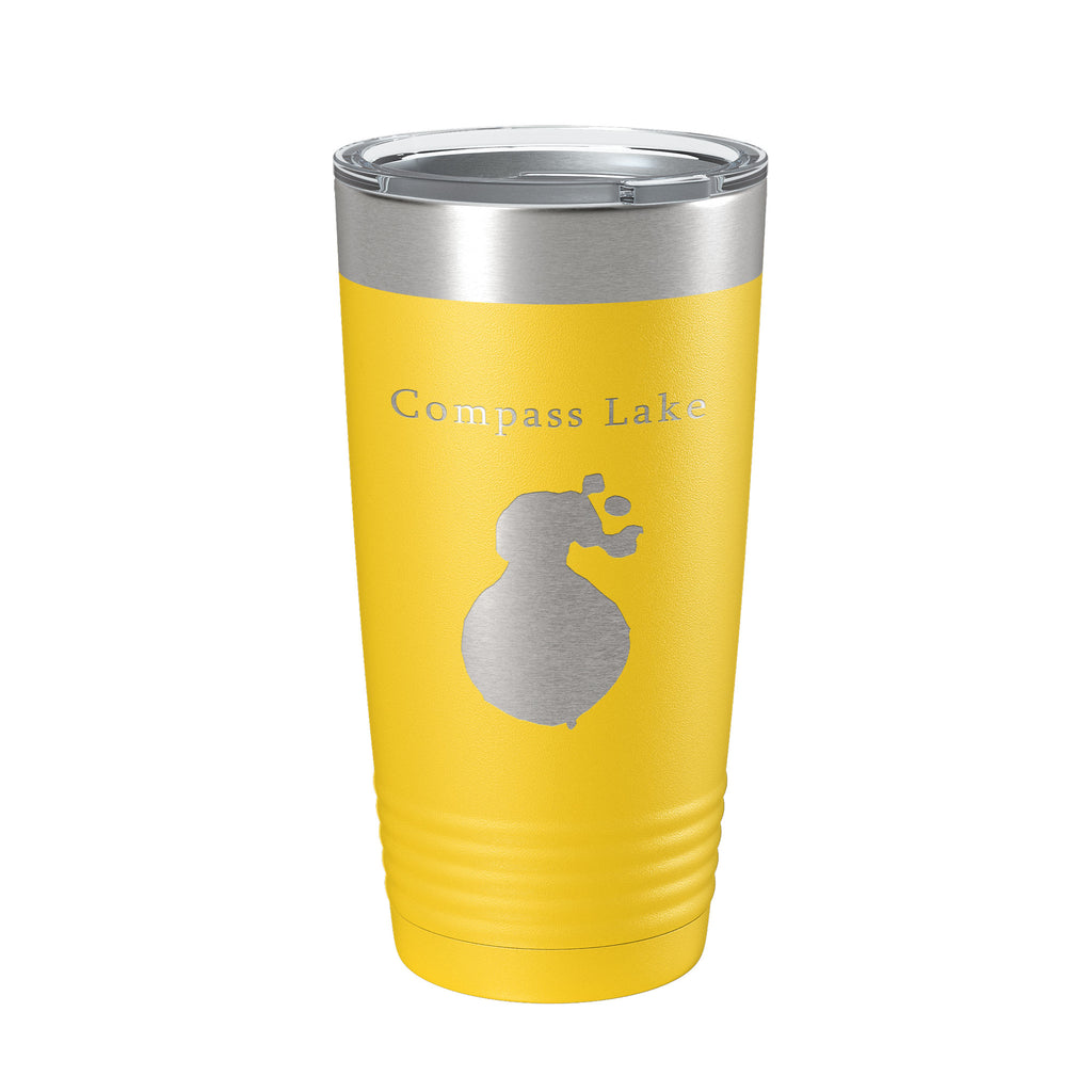 Compass Lake Map Tumbler Travel Mug Insulated Laser Engraved Coffee Cup Florida 20 oz