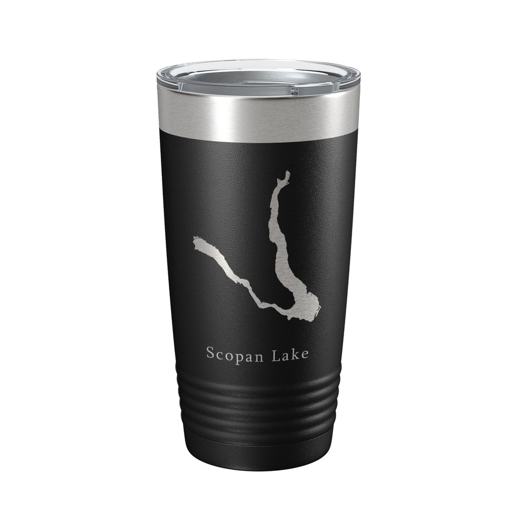 Scopan Lake Squapan Map Tumbler Travel Mug Insulated Laser Engraved Coffee Cup Maine 20 oz