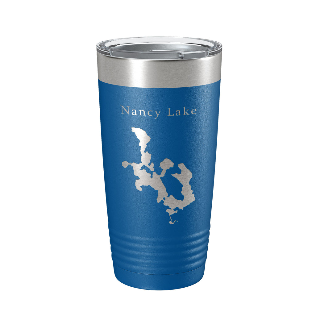 Nancy Lake Map Tumbler Travel Mug Insulated Laser Engraved Coffee Cup Alaska 20 oz