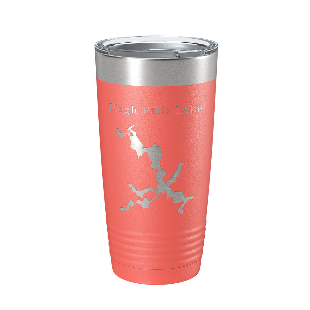 High Falls Lake Map Tumbler Travel Mug Insulated Laser Engraved Coffee Cup Georgia 20 oz
