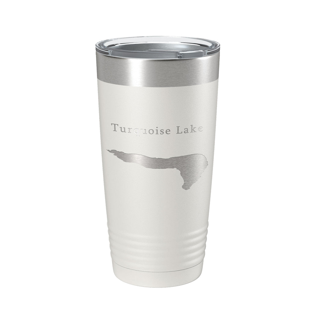 Turquoise Lake Map Tumbler Travel Mug Insulated Laser Engraved Coffee Cup Colorado 20 oz