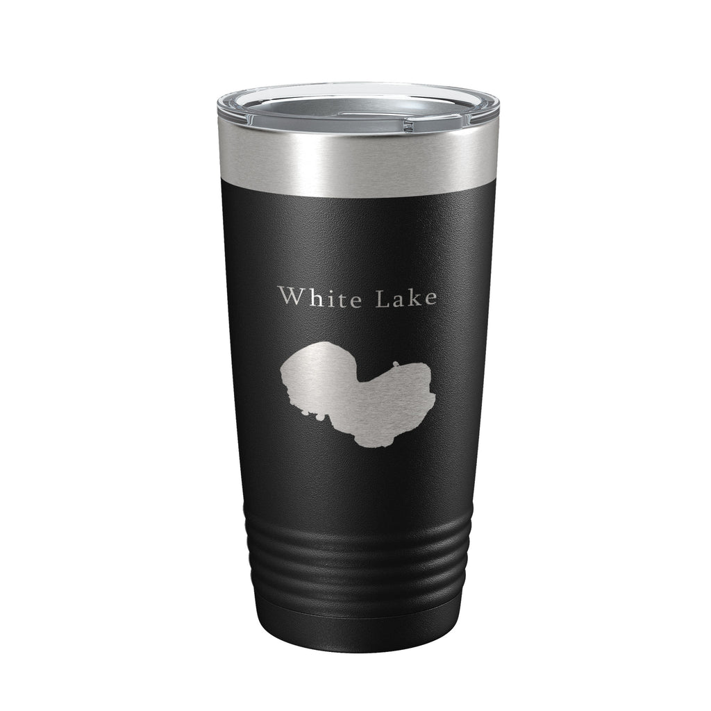 White Lake Map Tumbler Travel Mug Insulated Laser Engraved Coffee Cup Louisiana 20 oz